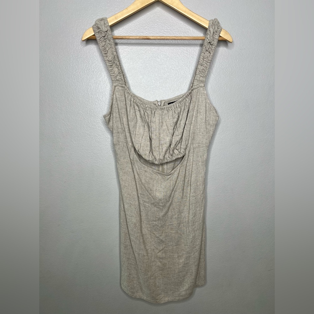 ASOS NWT Mini Women's Sundress Cut Out Detail Linen Blend, Travel minimalist- 10